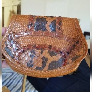 Awesome super rare New deadstock Carlos Falchi bum belt exotic croc python bag